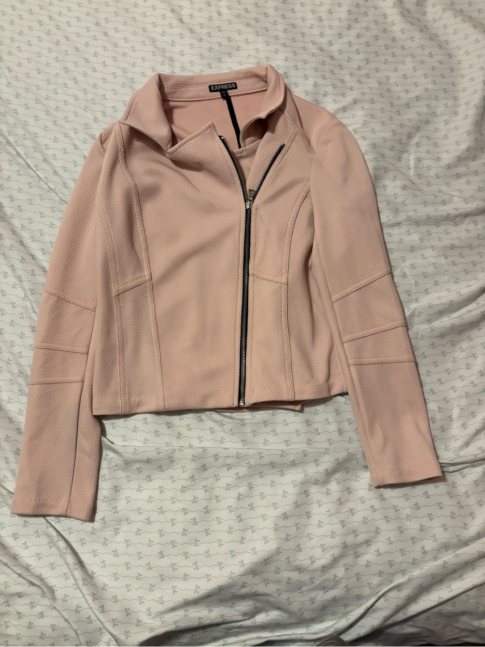 Express Women's Blush Pink Asymmetrical Zip Jacket